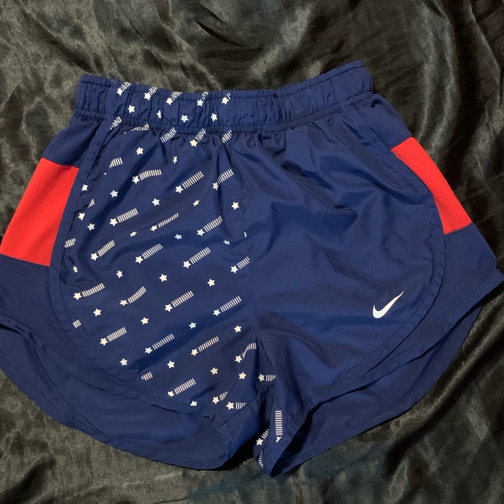 Nike Dri Fit Blue and Red Star Print Shorts